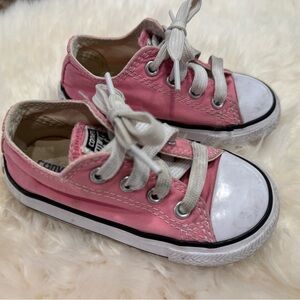 Converse All ⭐️ Star Low-Top Pink Canvas Sneakers with Lace Closure, Toddler 6